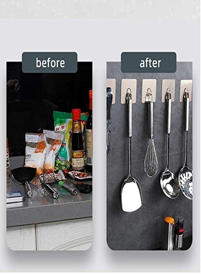XEREBIAN Magic Plastic Sticker Series Self Adhesive Hooks Silver, Load Bearing Capacity of 3 Kg Each Hook Pack of 2 (Simple Hooks, 2) - Image 3